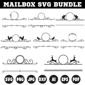 Mailbox SVG Bundle, Mailbox Frame Monogram SVG Bundle SVG