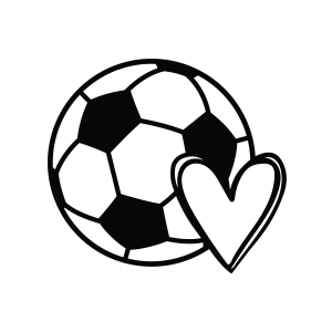 Soccer Ball with Heart SVG, Cricut, Soccer SVG, PNG Football SVG