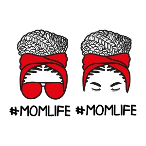 Afro Mom Life SVG Design, Messy Bun Sublimation Mother's Day SVG
