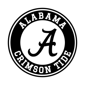 Alabama Logo Black and White SVG Football SVG