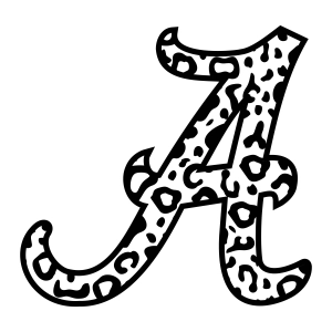 Alabama Logo with Black Leopard SVG, Leopard Logo Alabama Vector Files Drawings