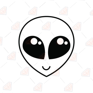 Alien Outline SVG – Alien Line Art Cut File