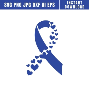 Alopecia Awareness SVG, Ribbon SVG with Hearts Svg