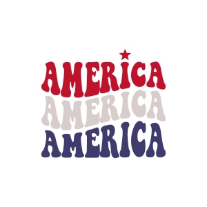 Retro America SVG with Wavy Text, 4th of July SVG 4th Of July SVG