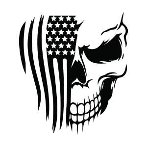 American Flag Skull SVG, US Flag SVG USA SVG