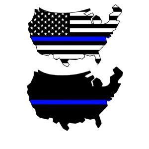 American Flag Thin Blue Line Maps, USA Flag SVG USA SVG