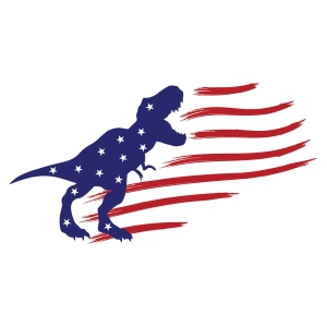 American Flag with Dinosaur SVG, 4th of July Dinosaur SVG 4th Of July SVG