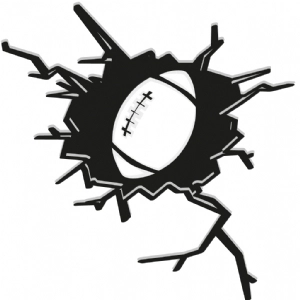 American Football Ball Through Wall SVG Cut File Football SVG