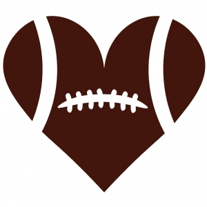 American Football Heart SVG Cut File Football SVG