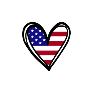 American Love Heart Flag SVG Design 4th Of July SVG