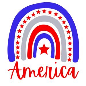 America Rainbow SVG, USA Patriotic Rainbow SVG, Instant Download 4th Of July SVG