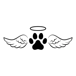 Angel Dog SVG, Paw with Wings Design Dog SVG