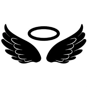 Angel Wings Black SVG, Angel Wings Vector Instant Download Drawings