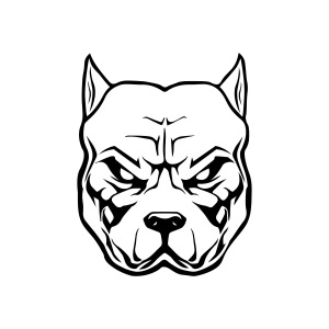 Angry Pitbull Dog Face SVG Design, Cut File Dog SVG