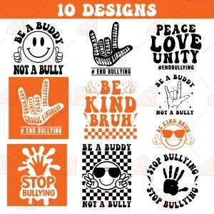 Anti Bullying SVG Bundle, Unity Day Cut Files Awareness Day