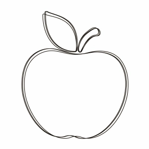 Apple Double Outline SVG, Basic Fruit SVG Cut File Fruits and Vegetables SVG