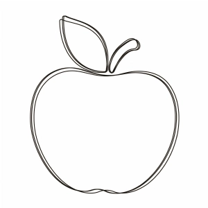 Apple Double Outline SVG, Basic Fruit SVG Cut File Apple SVG