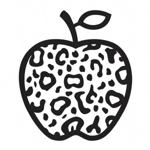 Apple Outline Inside Leopard Pattern SVG Cut File Apple SVG