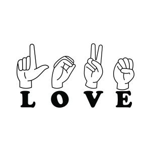ASL Love SVG, American Sign Language Autism SVG