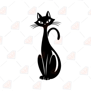Atomic Cat SVG – Retro Mid Century Cat Cut File