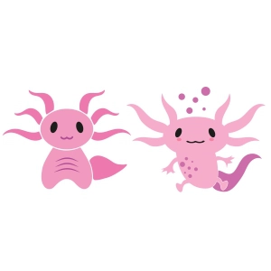 Axolotl Amphibians SVG Designs, Cute Axolotl SVG Wild & Jungle Animals SVG