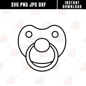 Baby Pacifier SVG Front, Pacifier Outline Svg