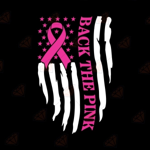 Back to The Pink SVG – Breast Cancer Awareness Cut File with US Flag