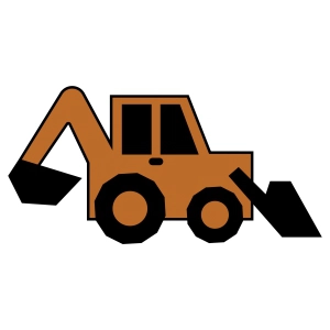 Backhoe SVG, Construction SVG Cut and Clipart Files Vector Illustration