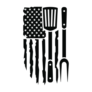 BBQ USA Flag SVG, Patriotic Grilling Cut File for Cricut & Silhouette USA SVG