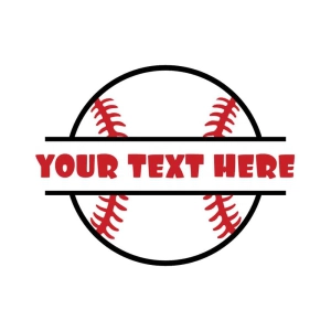 Baseball Split Name Monogram SVG, Baseball with Name SVG Baseball SVG