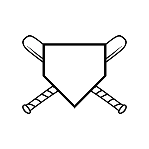 Baseball Bat and Home Plate SVG, Instant Download Baseball SVG