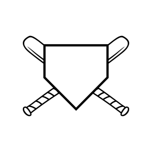 Home Plate with Bats SVG, Instant Download Home Plate SVG Files Baseball SVG