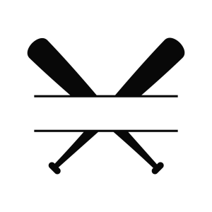 Baseball Bats Monogram SVG, Baseball Split Baseball SVG