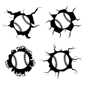 Baseball Cracked Wall SVG Bundle Baseball SVG