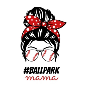 Baseball Messy Bun SVG, BallPark Mama SVG Cut File Messy Bun SVG