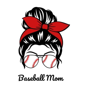 Baseball Mom Messy Bun SVG, Instant Download, Baseball SVG Messy Bun SVG