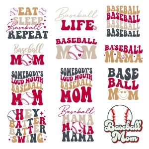 Baseball Mom SVG Bundle Designs For Cricut, Baseball Mama SVG Files Baseball SVG