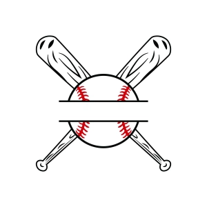 Baseball Monogram SVG with Bats and Ball Baseball SVG