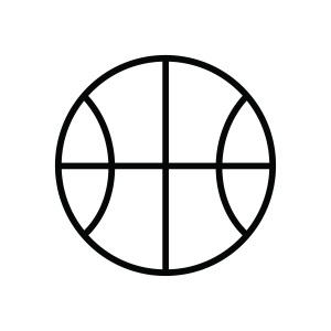 Basic Basketball Outline SVG Cut File, Instant Download Basketball SVG