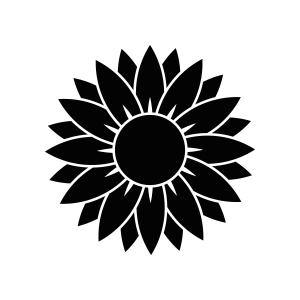 Basic Black Sunflower SVG Cut and Clipart File Sunflower SVG