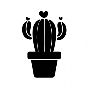 Basic Cactus in Cup SVG, Cactus Clipart SVG Instant Download Flower SVG