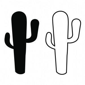 Basic Cactus with Outline SVG, Cactus Bundle SVG Instant Download Flower SVG