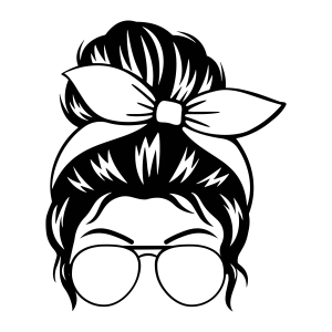 Basic Messy Bun SVG Design Cut File, Layered Messy Bun SVG Messy Bun SVG