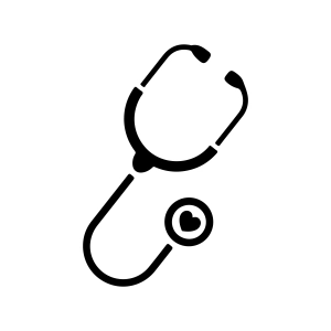 Basic Stethoscope with Heart SVG Cut File Medical Equipment