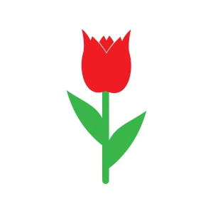 Basic Tulip SVG Cut File, Tulip Vector Instant Download Flower SVG