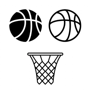 Basketball Balls and Net Bundle SVG Cut File Basketball SVG