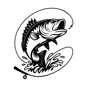 Bass Fishing SVG, Vector, Cricut Vector Illustration