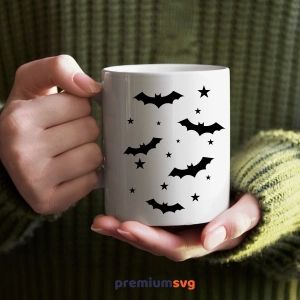 Bats and Stars SVG, Bats SVG Halloween Scenes Halloween SVG