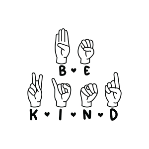 Be Kind Sign Language SVG, Be Kind SVG with ASL Autism SVG