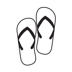 Beach Rubber Slippers SVG, Beach Slippers Clipart Summer SVG